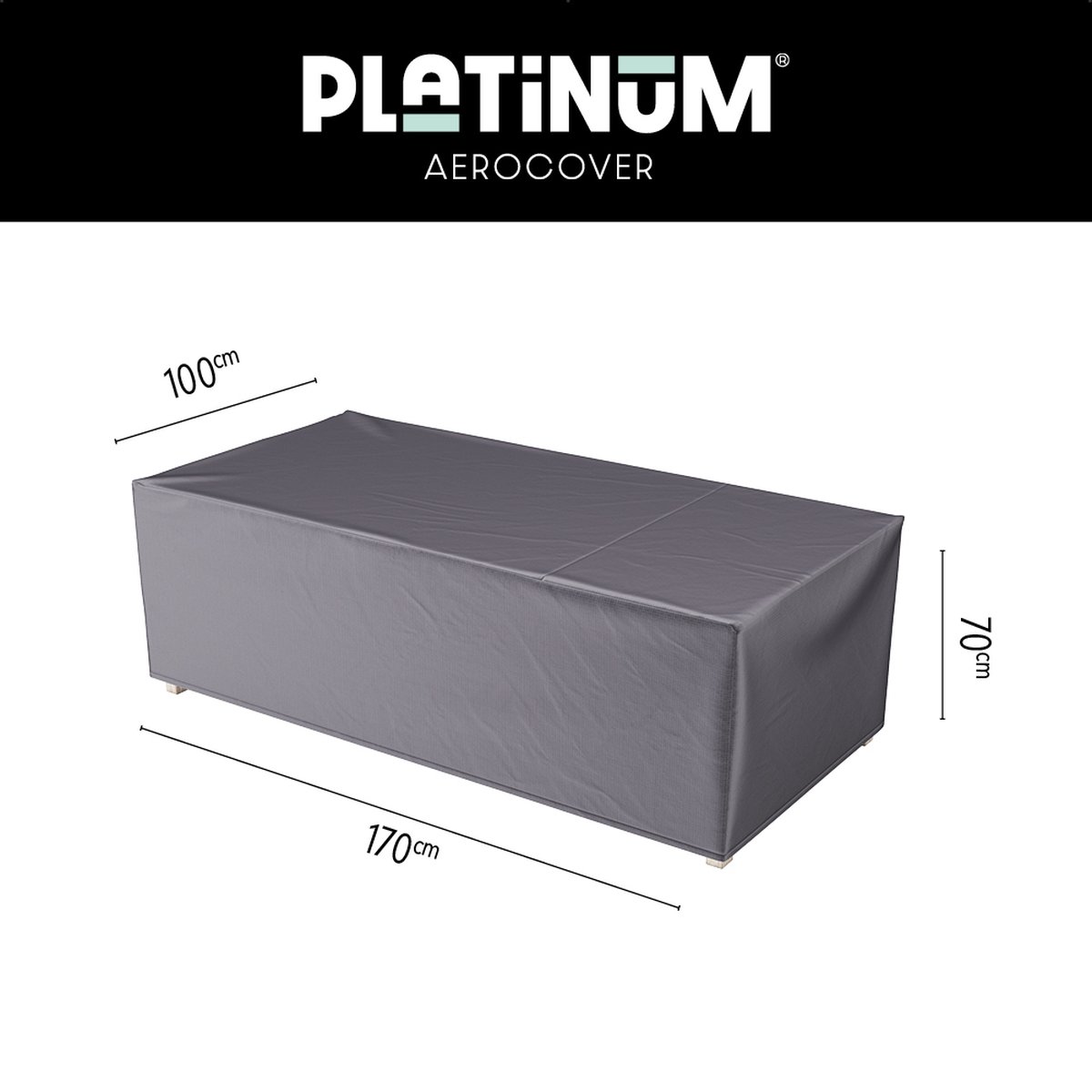 Platinum AeroCover - Loungebankhoes - 170x100xH70cm - Ademend - Waterproof - Hoge kleurechtheid Antraciet