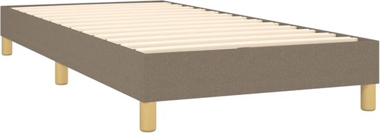 vidaXL Lit à sommier tapissier - Matelas à ressorts ensachés - Soutien mi-ferme - Surmatelas doux pour la peau - Taupe - 203x103x78/88 cm - Lit