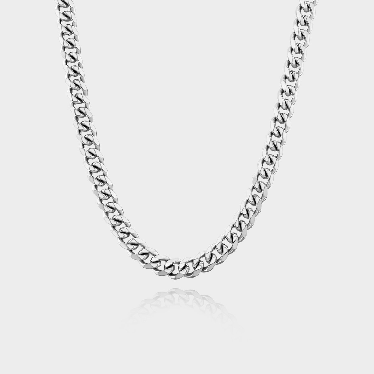 Cuban Ketting 7 mm - Zilveren Schakelketting - 50 cm lang - Ketting Heren - Olympus Jewelry