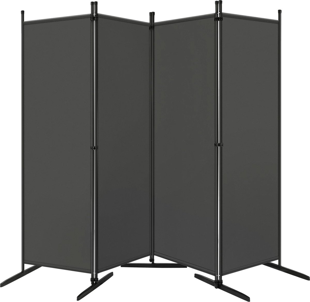 Whoopr® Opvouwbare Scherm Kamer Scheidingswand met 4 Panelen - Kamerscherm - Ruimte verdeler - Vrijstaande Privacy Partitie voor Binnen, Buitentuin, Balkon, Patio - 223 x 177 cm Antracite