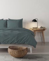 Mistral Home - DEKBEDOVERTREK - gewassen katoen - 260 x 240 cm + 2x 65 x 65 cm - extra breed - bicolor - groen