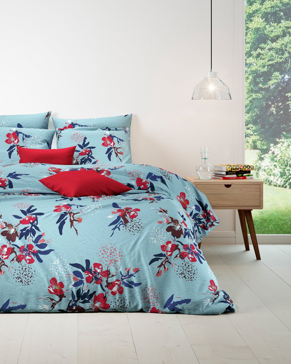 Mistral Home - DEKBEDOVERTREK - katoen renforcé - 140 x 200 cm + 65 x 65 cm - eenpersoons - botanisch - veelkleurig