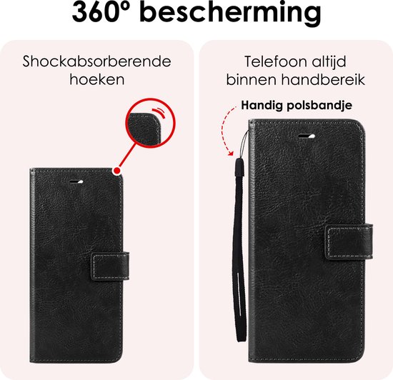 Étui adapté pour Samsung A16 Case Book Case Cover Flip Cover Wallet Bookcase - Zwart