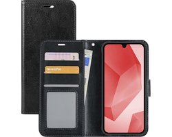 Hoes Geschikt voor Samsung A16 Hoesje Book Case Hoes Flip Cover Wallet Bookcase - Zwart