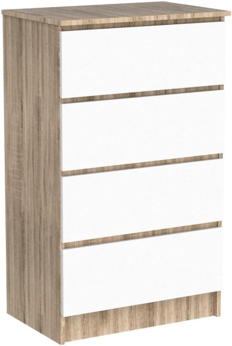 MKSS® Dressoirs Kasten - Ladekast - Buffetkast Industrieel - Hout - Wit en Bruin