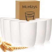 Montzys® Bio Herbruikbare Bekers - 6 Stuks - 300ml Drinkbeker - Beker Wit - Plastic Cups Biologisch