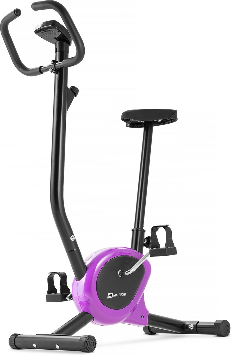 Hop-Sport hometrainer HS-010H Rio - fitnessapparaat voor thuis met praktische trainingscomputer compacte afmetingen Paars