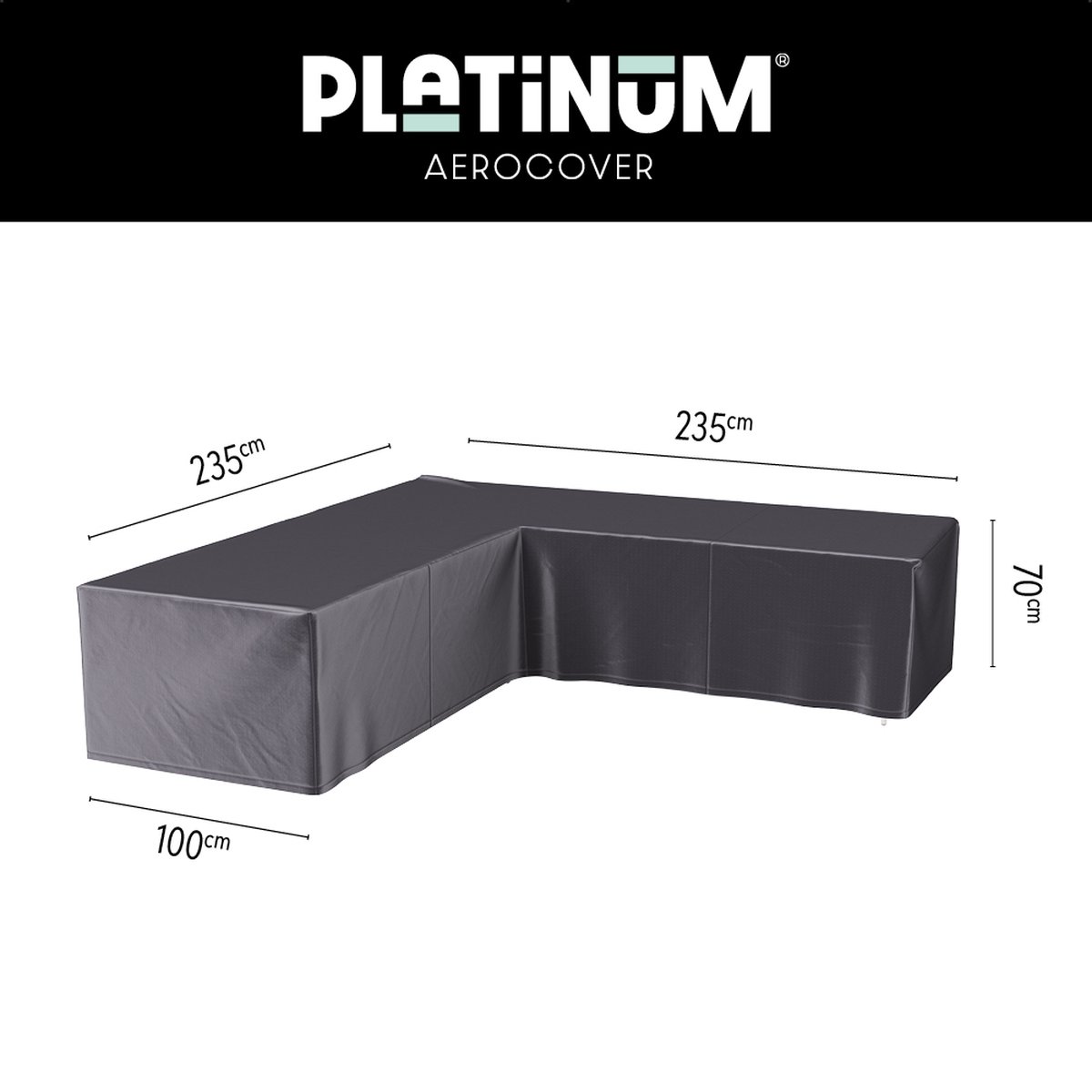 Platinum AeroCover loungesethoes L-vorm 235 x 235 x 100 x 70 cm Antraciet