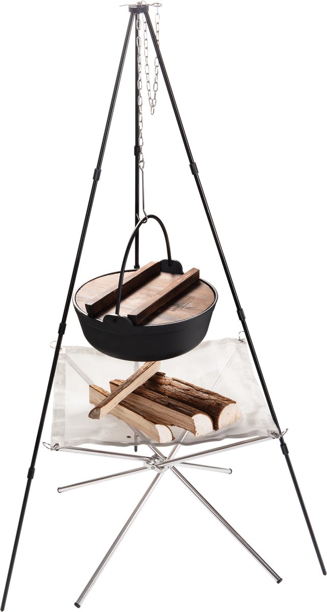 Campingmoon Driepoot 105 cm – Kookdriepoot met Ketting & Draagtas – Voor Kampvuur, BBQ en Dutch Oven (15 kg) — afbeelding 3