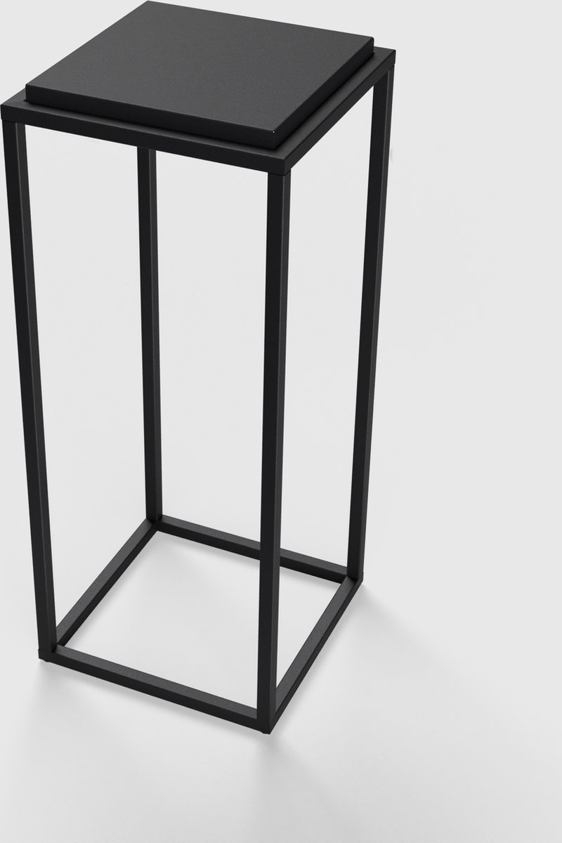 Plantenzuil | Sokkel | Light | Zwart - Black | Indoor / Outdoor - Binnen / Buiten | RVS | 25x25x75