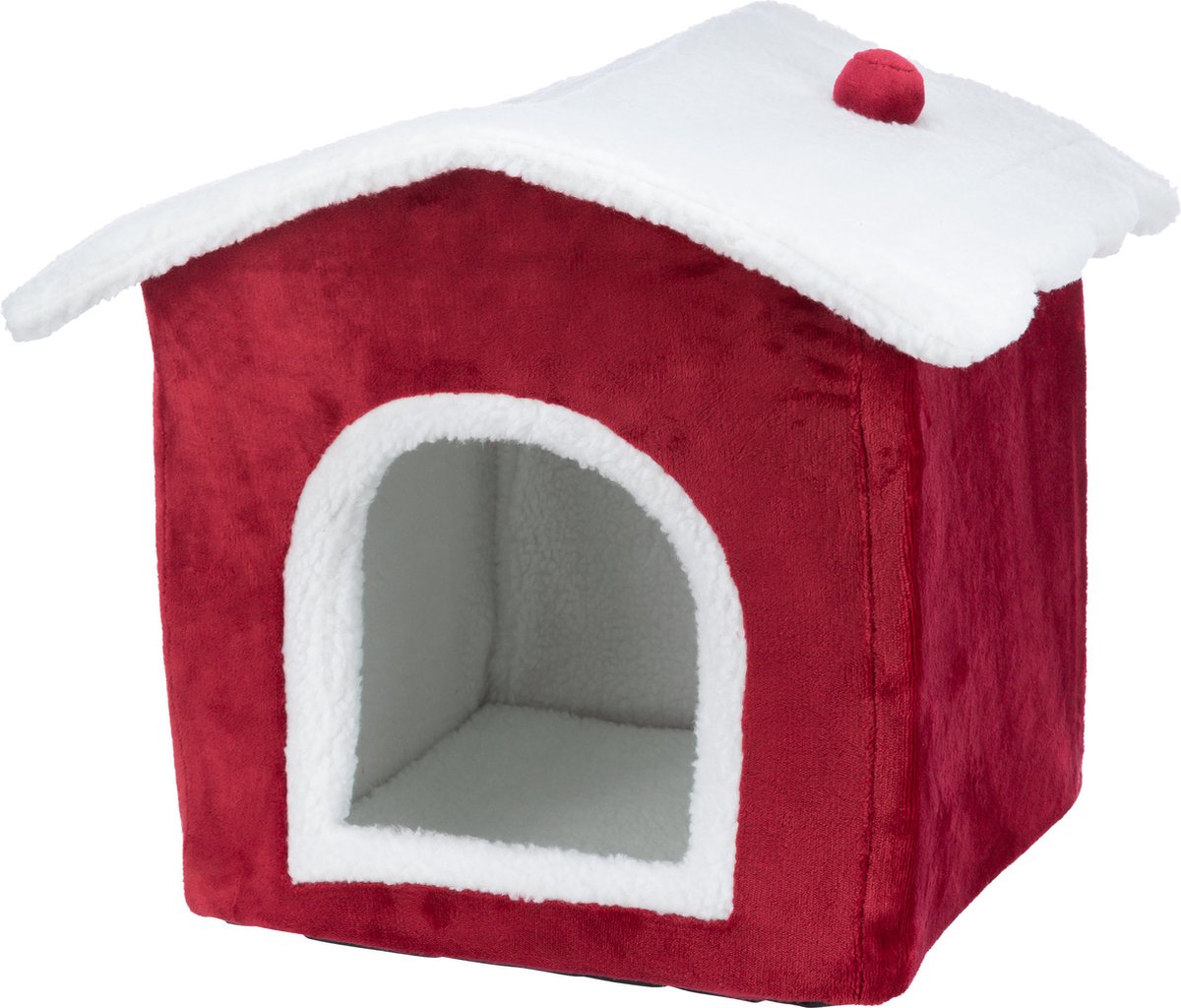 Trixie Xmas Kattenmand Huis Rood/Wit 35X38X45 cm