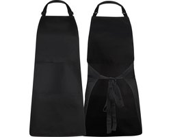 Keukenschort - Water- en vuilafstotend - Professioneel Kookschort - Schort voor Dames en Heren - Horeca Sloof - Unisex - Verstelbare Gesp - Extra Grote Vakken - Zwart Keukenschort - Water- en vuilafstotend - Professioneel Kookschort - Schort voor Dames en Heren - Horeca Sloof - Unisex - Verstelbare Gesp - Extra Grote Vakken - Zwart