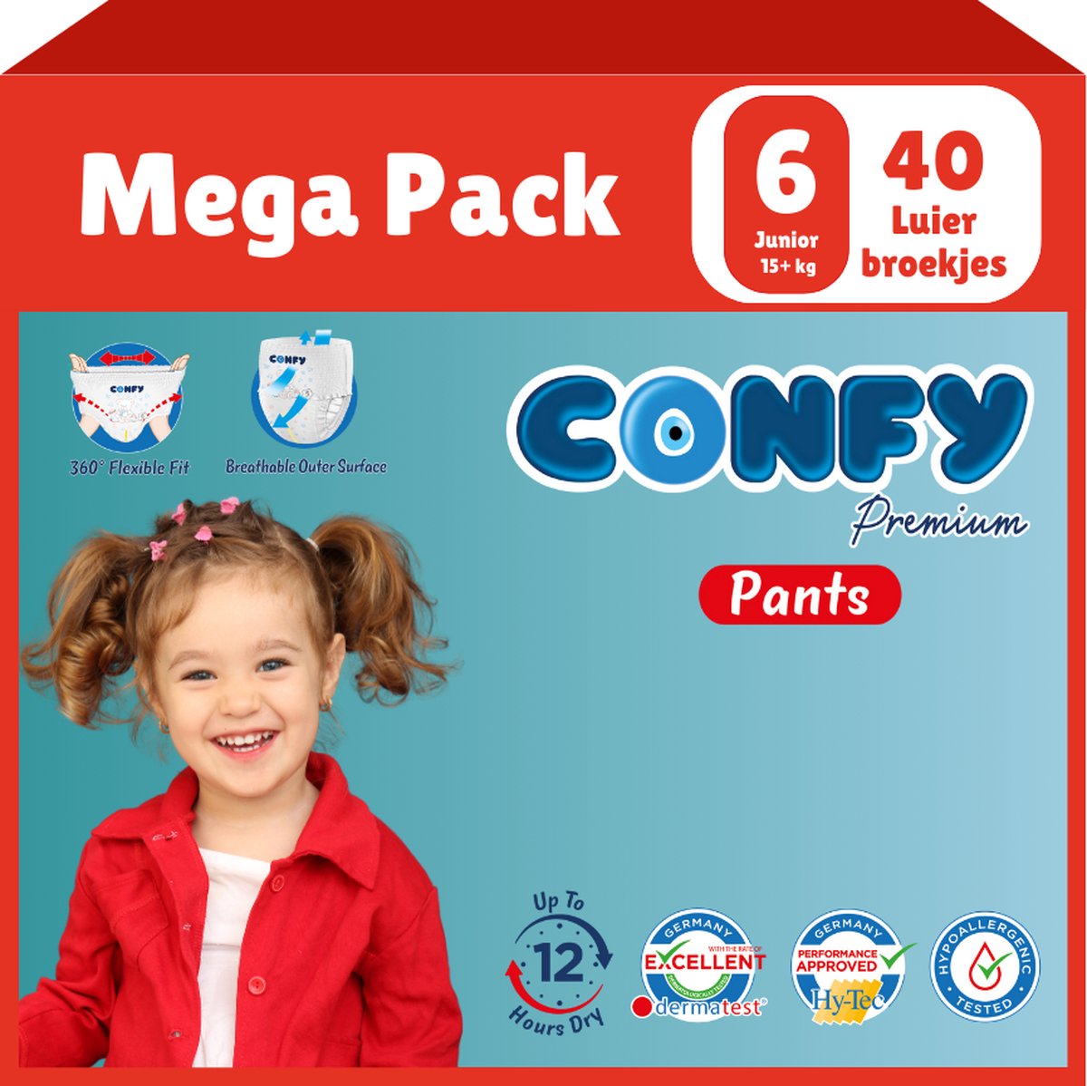 Goedkoopste Confy Premium Pants - Maat 6 (15 kg) 40 Luierbroekjes - Mega Pack