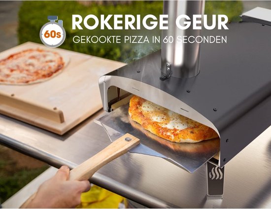 DD Pizza Oven Buiten - Pellet Pizza oven - Houtgestookte - 68x36x77cm - Zwart van Merkloos — afbeelding 2