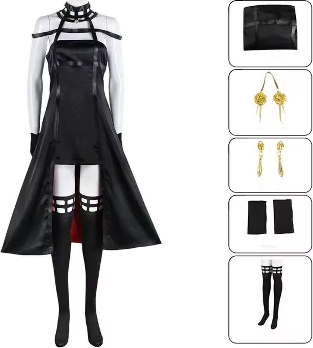 Goedkoopste Hentai BDSM outfit - 5-delig - PU Leder - Cosplay meesteres - Erotisch