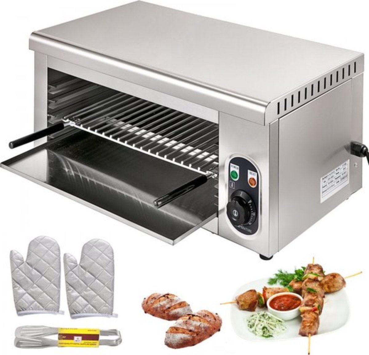 Salamander grill 2000W - Vleeskuikens - 450x260 mm