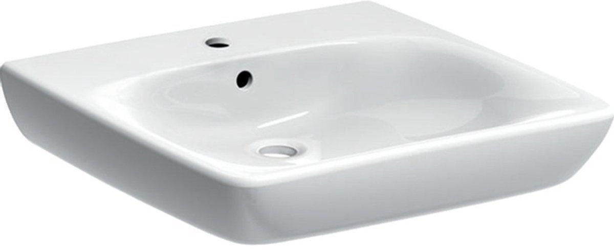 Geberit 300 Comfort wastafel - 55cm - 1 kraangat - met overloop - wit