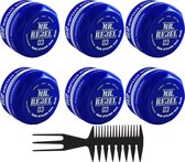 Mr.Rebel Haar Wax Mannen 03 Blauw 6 Stuks met een Styling Kam
