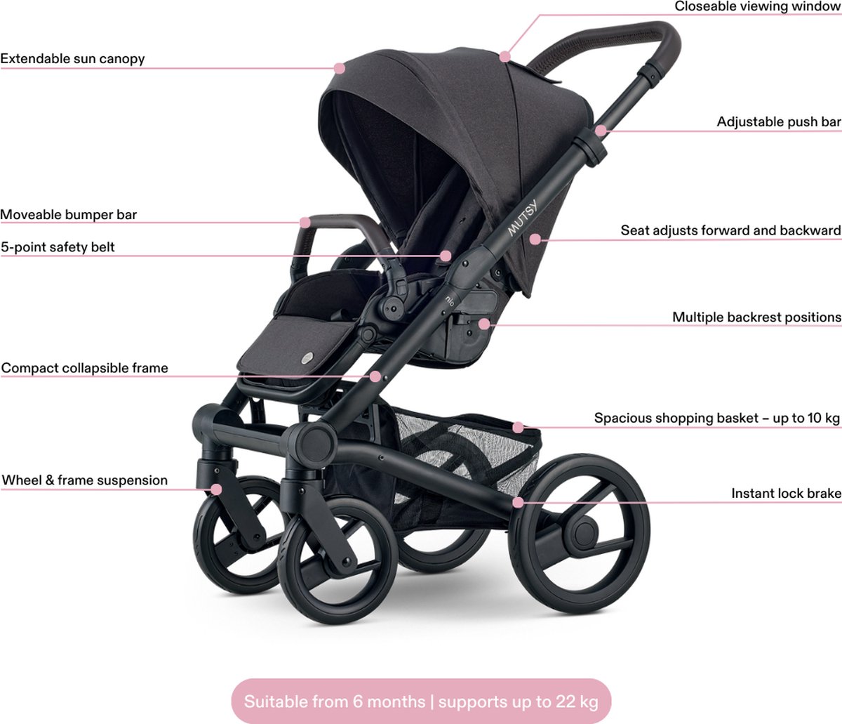 Mutsy Nio Kinderwagen Lichtgewicht Opvouwsysteem - afbeelding 3