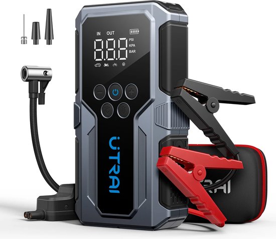 Utrai 1500a Auto Jump Starter Power Bank Draagbare 150psi Luchtpomp Auto Accu Noodboosters Startapparaat Auto Starter