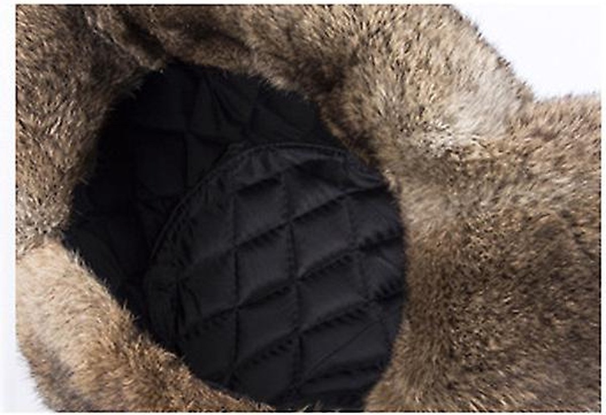 Wintermuts dames met oorflappen - Beige - Nepbont - Voor sneeuw en skiën