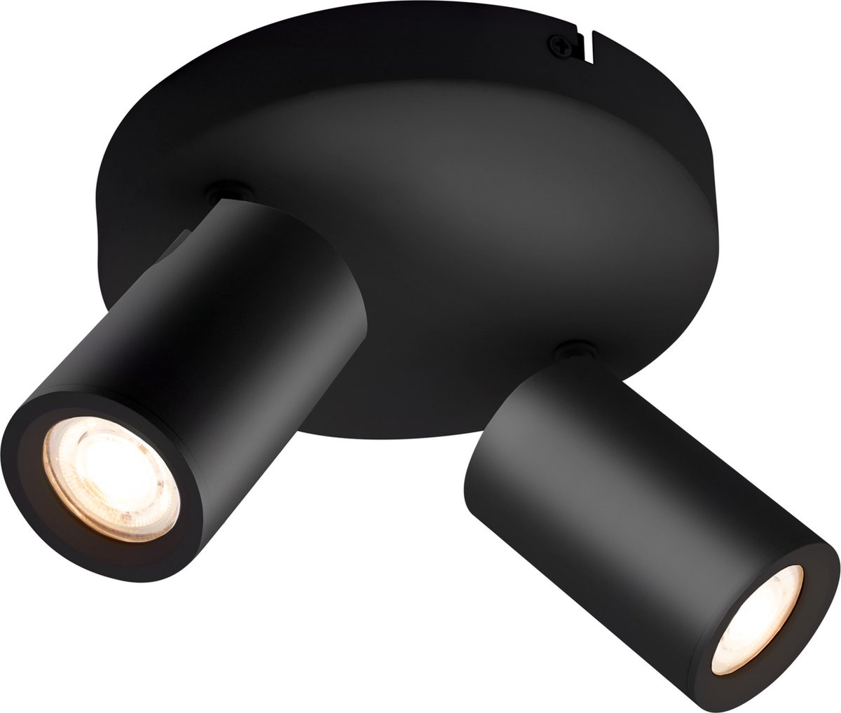 Ledvion - LED Plafondspot - Zwart 2-lichts - Dimbaar - 3W - 2700K - GU10 - IP20
