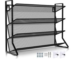 Soothe Kruidenrek Staand en Ophangbaar voor 24 Kruidenpotjes - 4 Lagen - Kruiden Organizer - Kruidenrekken - Kruidenrekje - Zwart