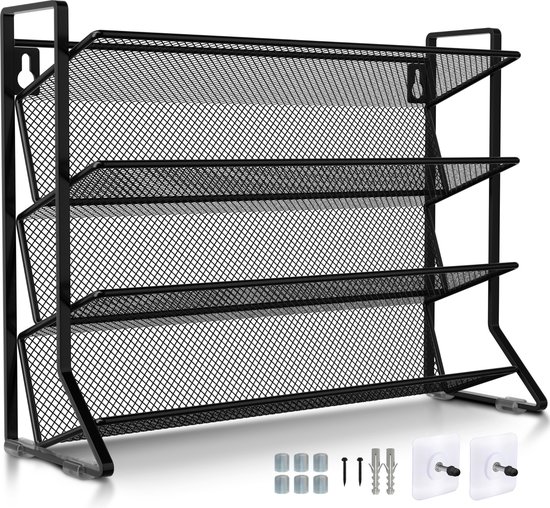 Soothe Kruidenrek Staand en Ophangbaar voor 24 Kruidenpotjes - 4 Lagen - Kruiden Organizer - Kruidenrekken - Kruidenrekje - Zwart