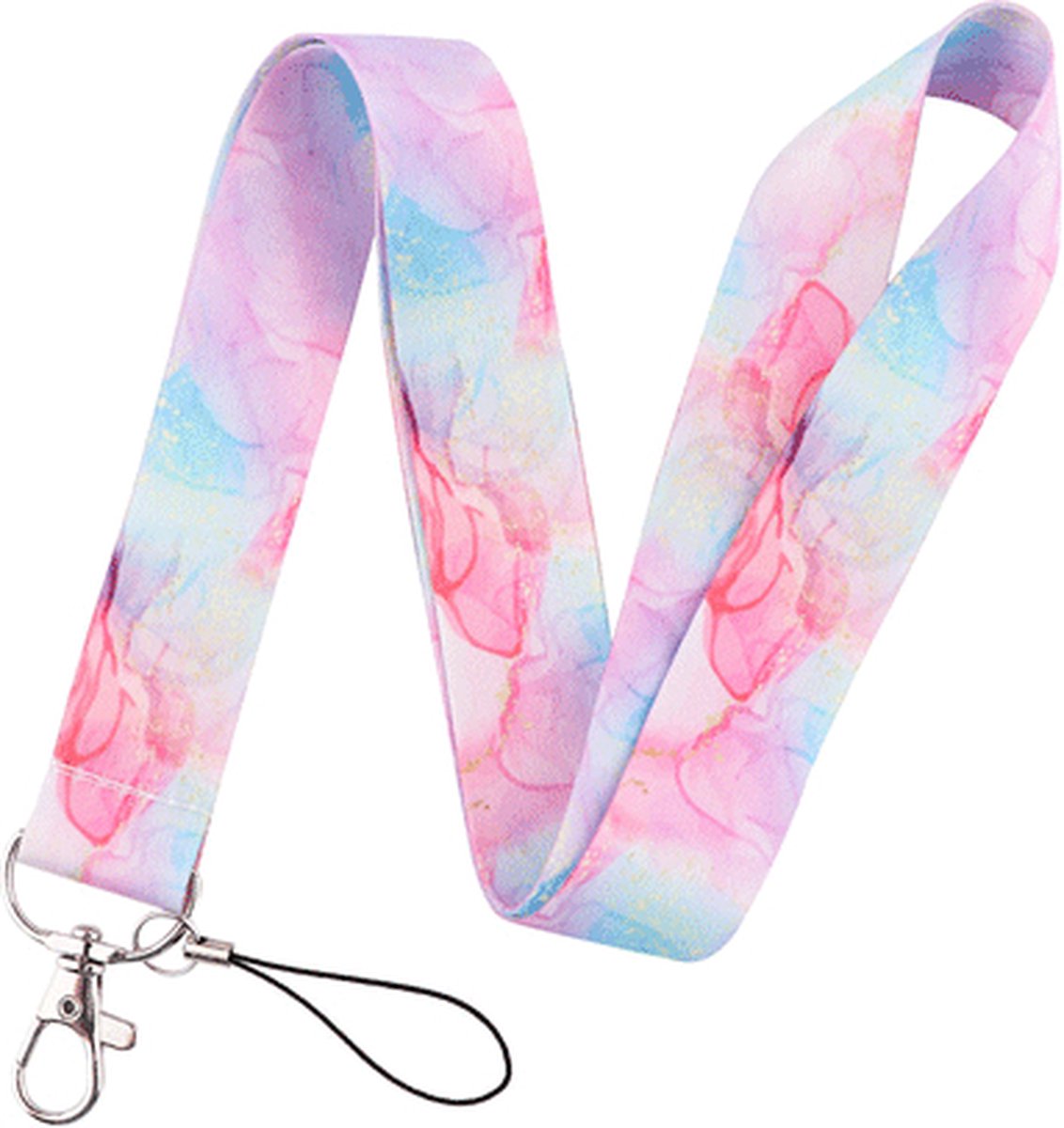 Travel Cords - Keycord Watercolor Pink - stevig lanyard - sleutelhanger - sleutelkoord - met telefoonkoord - sleutels