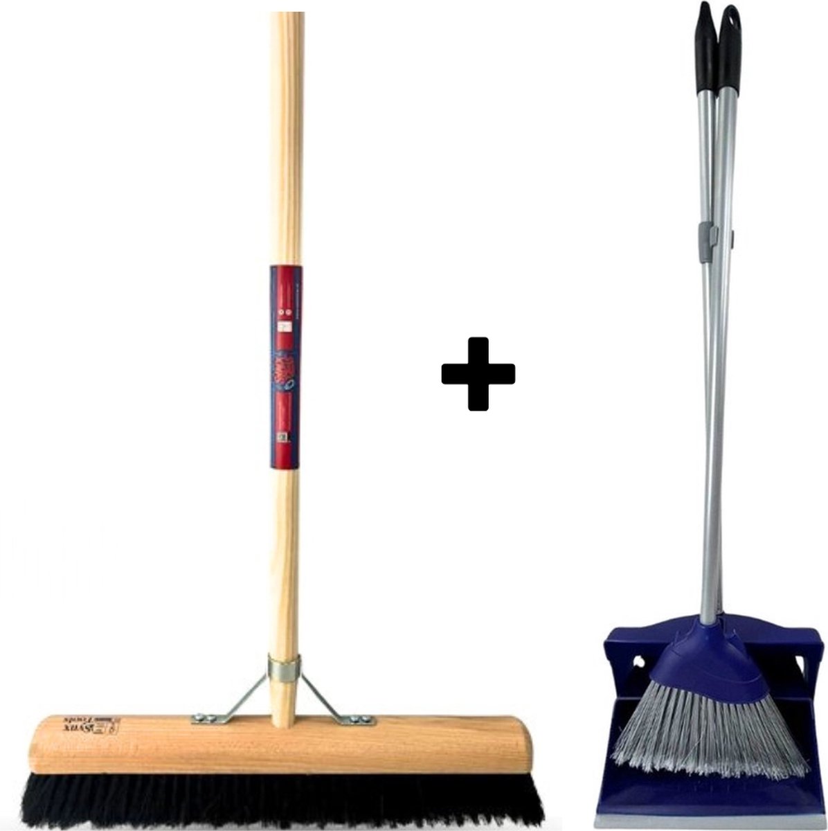 Goedkoopste Synx Tools bezem Binnenbezem paardenhaar 50 cm - Stoffer en Blik met lange steel 95 cm- Bezemset - Cocosharen - Zaalveger - Kunststof - Hotel Stoffer Blik set - Stoffer en blik sluitend model - Schoonmaakartikelen