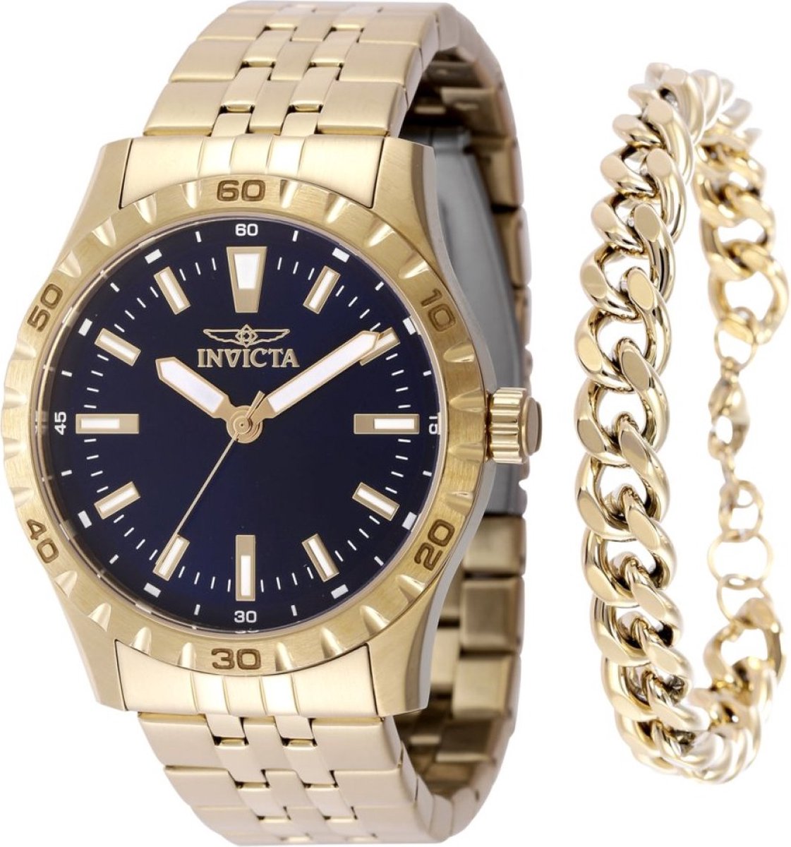 Invicta Specialty 48285 Heren Horloge - Waterdicht - Analoog - Quartz Uurwerk - Roestvrij Staal met blauwe Wijzerplaat - 42mm