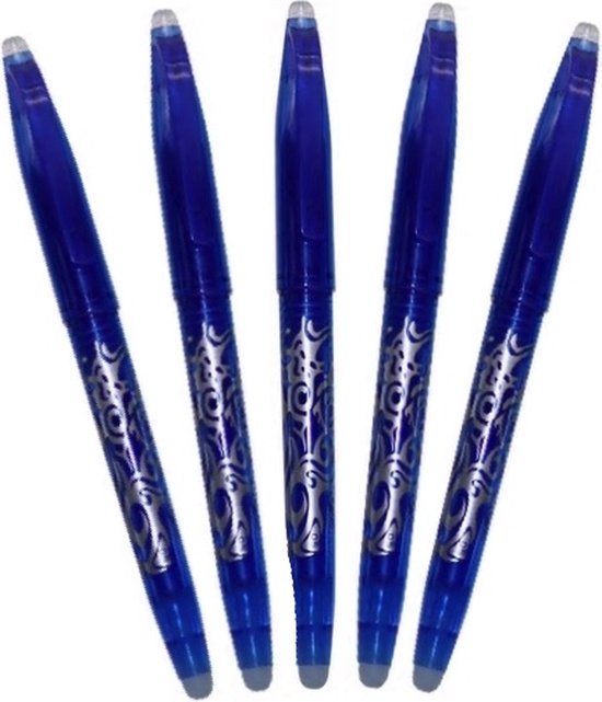 5x Femur Blauwe Uitgumbare Pennen - Uitwisbare Pen - Balpennen Blauw - Gelpen met Uitwisbare Inkt - 5 stuks