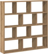 vidaXL Wandschap kubus 12 vakken bewerkt hout betongrijs, zwevende kubus plank, zwevende doos plank, opknoping kubus plank, kubus muur boekenplank