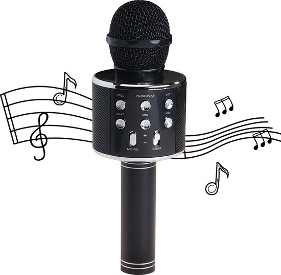 Denver Karaoke Microfoon Bluetooth - Draadloos - Karaoke Set - Ingebouwde Speaker - AUX - MicroSD - KMS20 - Zwart