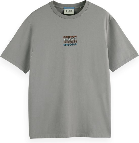 Scotch & Soda Heren Regular Fit Front Back Artwork T-shirt, wit 0006, M