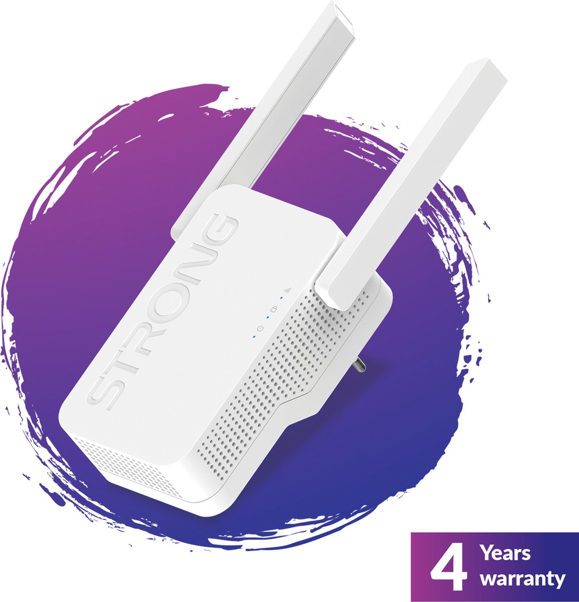 STRONG WiFi Versterker Repeater 6 AX1800 Mbps - Access point WAN/LAN poort - 2 antennes - Internet box compatibe - 4 jaar garantie - STRONG - €59,99