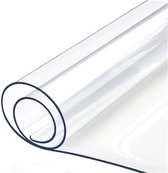BOTC Nappe transparente - Protège table Transparent Crystal Clear - 100x200cm - PVC - Nappe transparente - Antidérapante