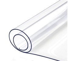 BOTC Transparant tafelzeil - Tafelbeschermer Transparant Glashelder - 100x200cm - PVC - Doorzichtig Tafelzeil - Anti-slip