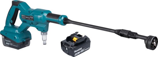 Makita DHW 180 Z 18V accudrukreiniger 24 bar snoerloos met 4.0Ah accu en verlengbuis, 150 l/u waterdruk