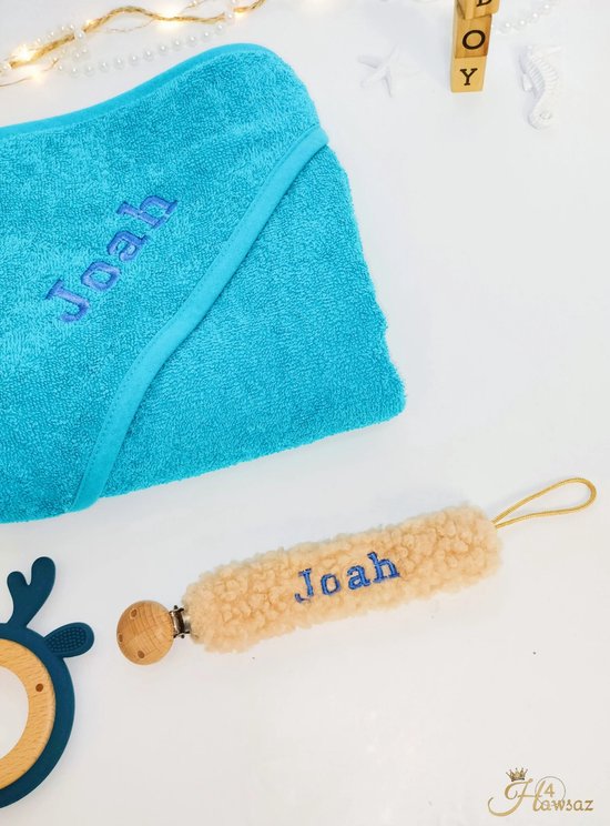 Teddy speenkoord met naam 1 stuks - Speenkoord - Hawsaz.nl Kraamcadeau - Babycadeau - Borduren met naam - Babygeschenkset - Geboortecadeau - Gepersonaliseerde cadeaus van Teddy. — afbeelding 2