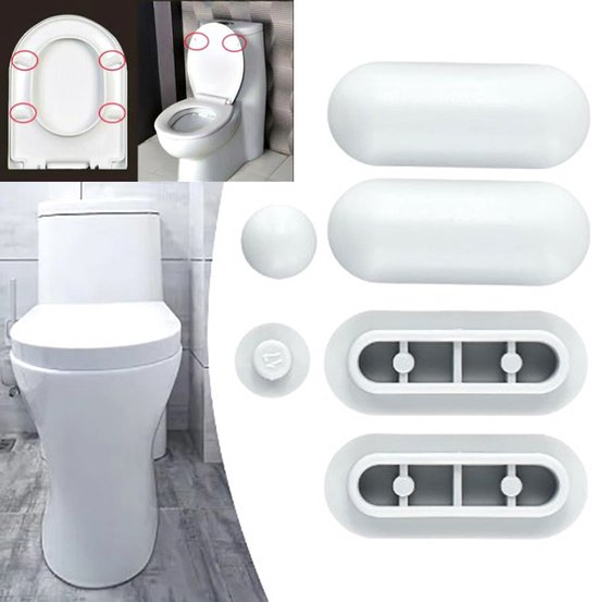 Actie4you® - Hoogwaardige WC Buffers voor Toiletbril – Geruisloze en Zachte Sluiting - WC Buffers Set - Buffer voor Wc – Wc bril beschermen – Closetbuffer – Wit - 6 stuks