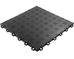 Garagetegels - Pvc kliktegel - Pvc tegel - Garagevloer - Vloermat voor garage - Zwart - 30x30cm - 25st