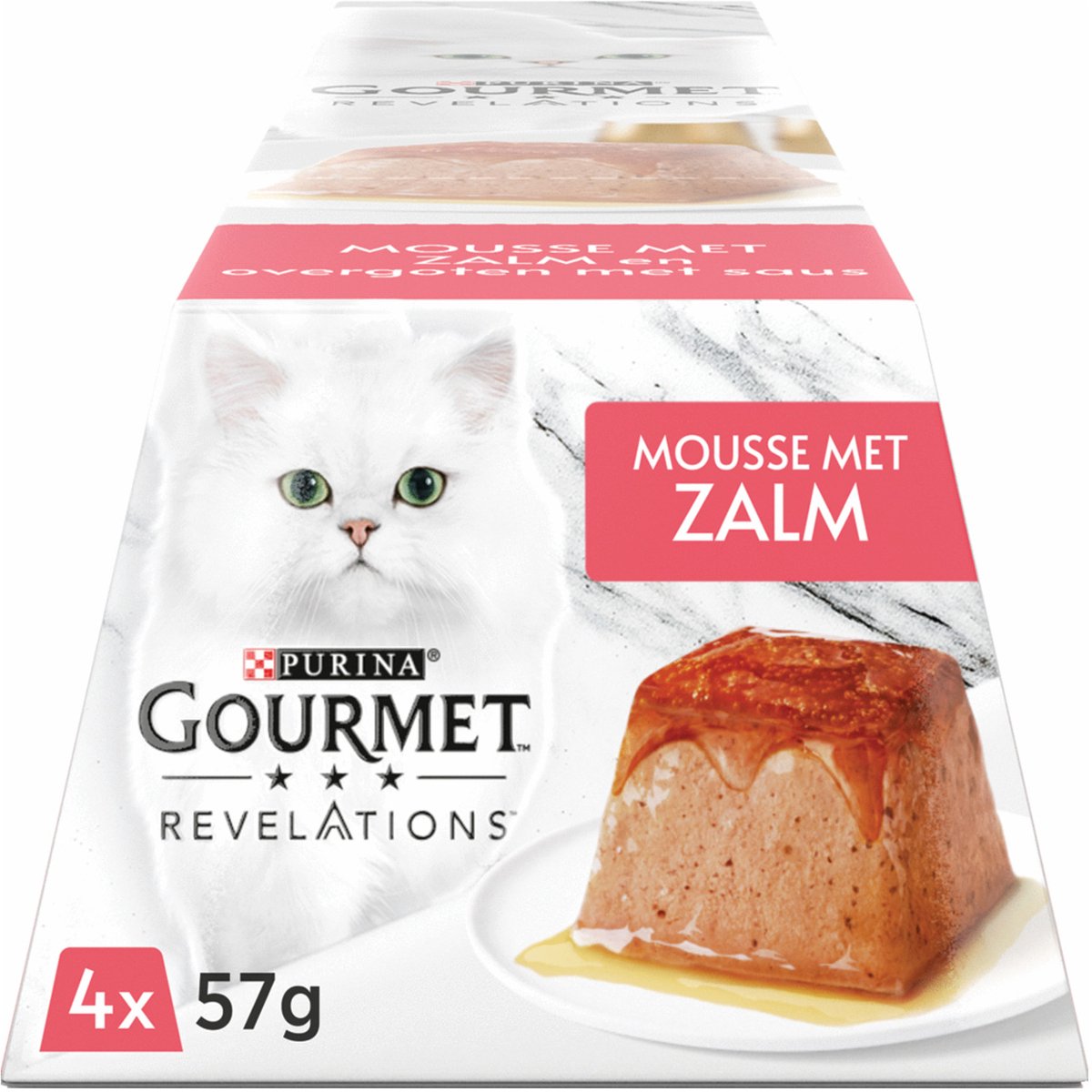 Purina Gourmet Revelations mousse met zalm nat kattenvoer (57 gr) 3 trays (12 x 57 g)