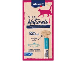 Vitakraft Vita Naturals Liquid Snack - Kattensnack - Zalm 5 stuks