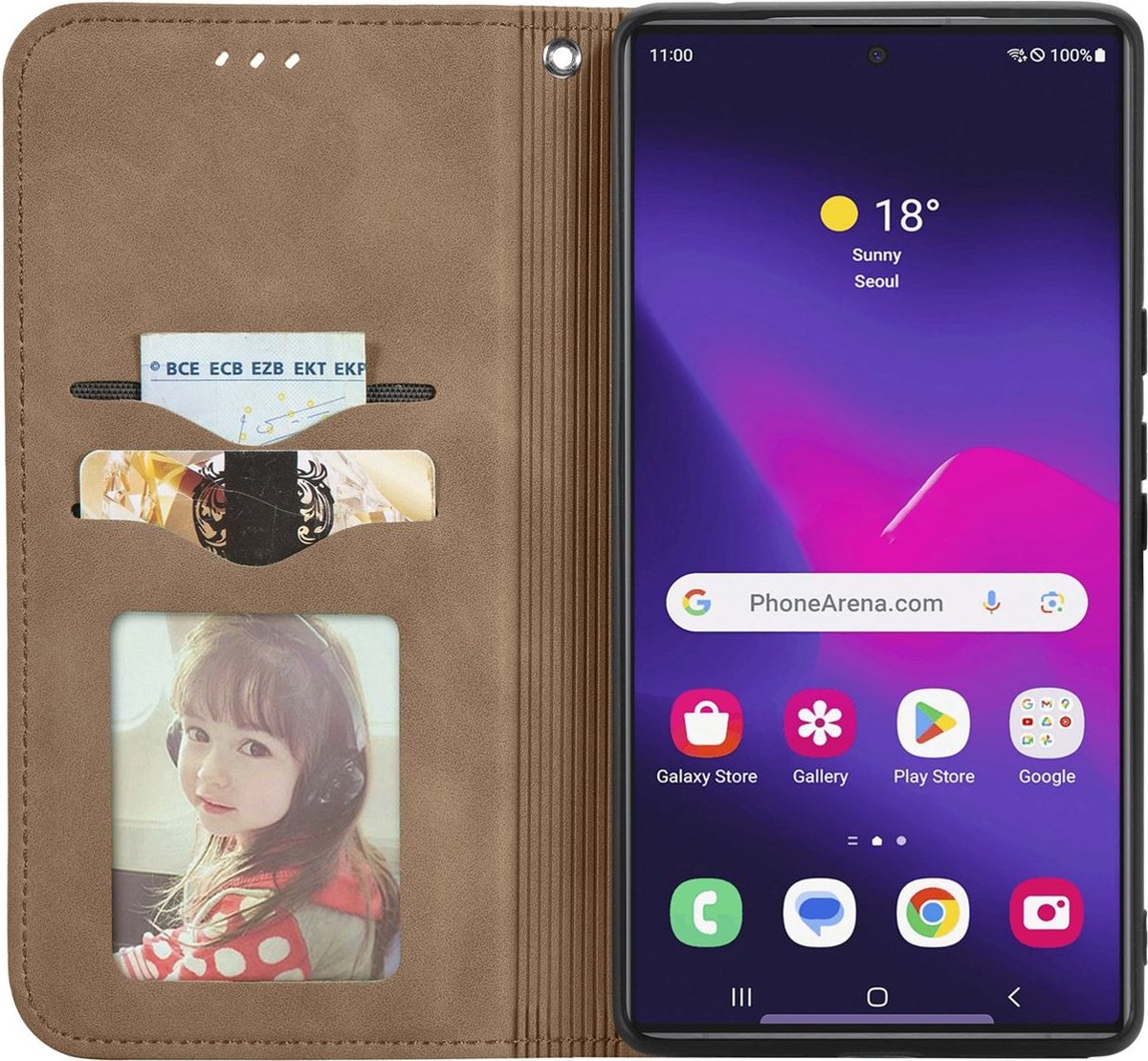Mobigear Telefoonhoesje geschikt voor Samsung Galaxy S25 Ultra Hoesje | Mobigear Retro Slim Bookcase Portemonnee | Pasjeshouder voor 2 Pasjes | Telefoonhoesje voor Pinpas / OV Kaart / Rijbewijs - Bruin