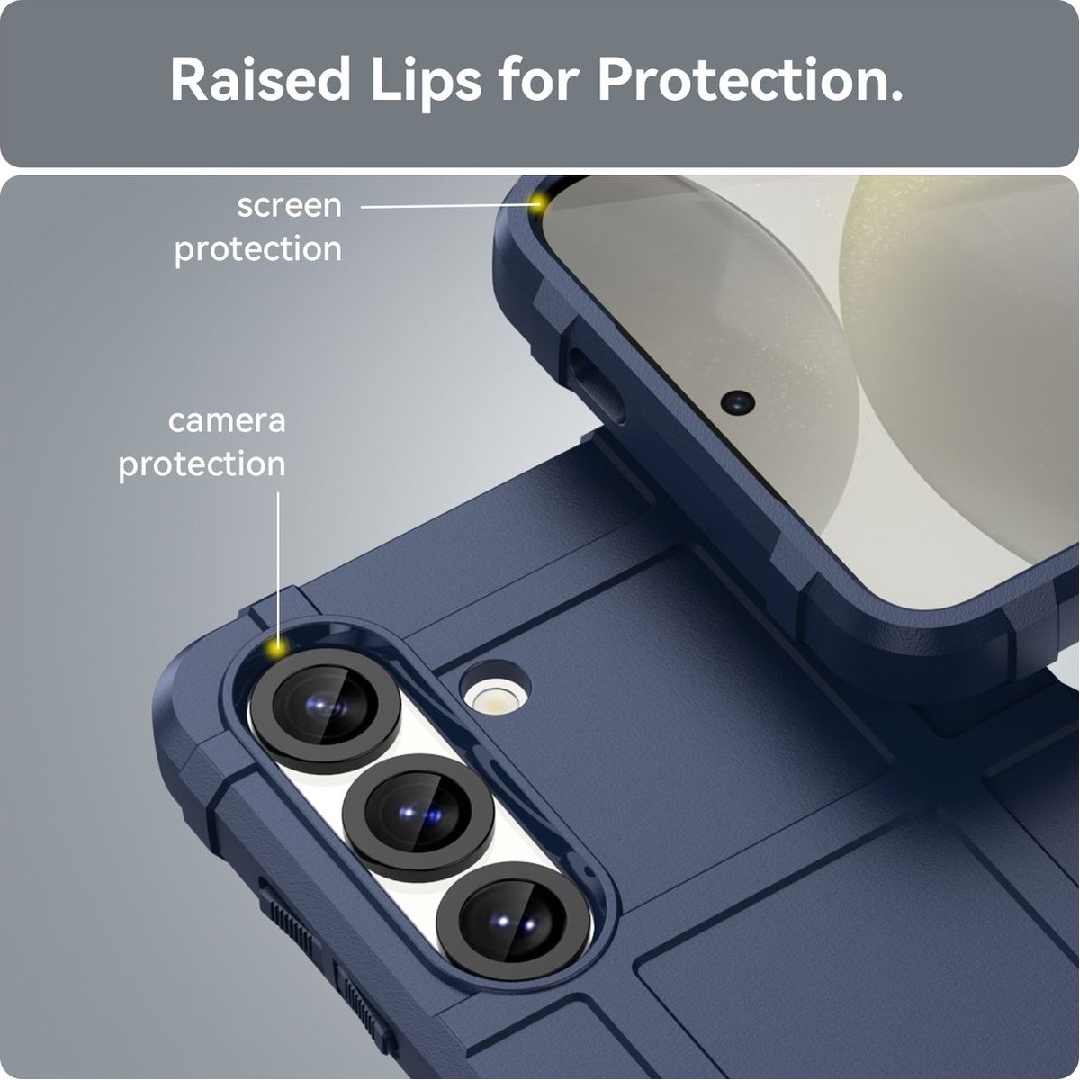 Mobigear Hoesje geschikt voor Samsung Galaxy S25 Plus Telefoonhoesje Flexibel TPU | Mobigear Rugged Shield Backcover Shockproof | Schokbestendig Galaxy S25 Plus Telefoonhoesje | Anti Shock Proof - Blauw