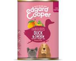 Edgard & Cooper Blik Vers Vlees Puppy Hondenvoer Eend - Kip 400 gr