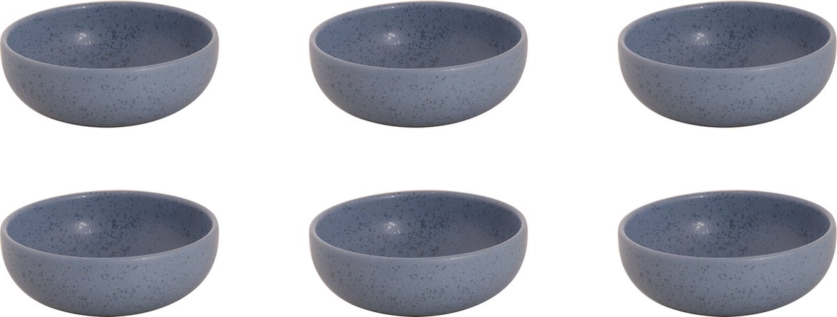 Palmer - Sandy Loam - Schaal - Kom - 6 stuks - 30 cl - ø 12 cm - Blauw - Stoneware - Bordenset