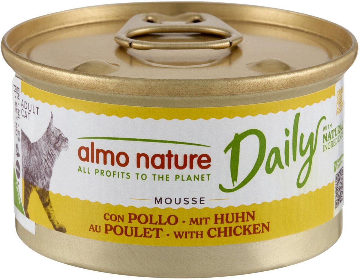 6x85g Mousse met Kip Almo Nature Daily Menu Kattenvoer