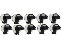 Label Tape Geschikt voor Brother DK-22210 | 29 mm x 30,48 m | Zwart op wit - 10 stuks - Geschikt voor: QL-500 QL-550 QL-560 QL-570 QL-580N QL-650TD QL-1050N QL-1060N QL-700 QL-710W QL-720NW QL-800 QL-810W QL-820NW TD-2130N QL-600 QL-1100 QL-1110